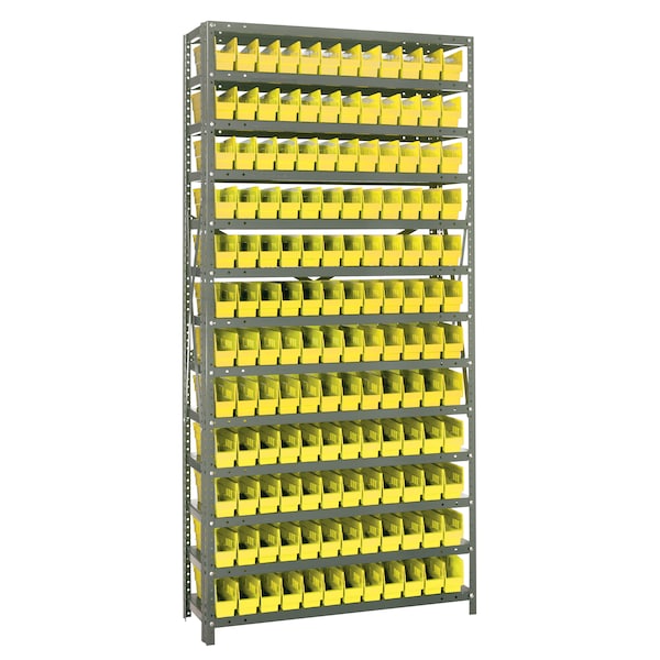 Steel Shelving with plastic bins
